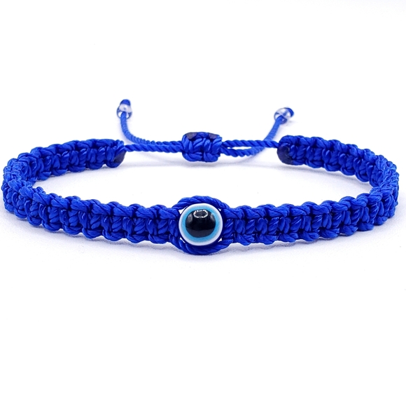 Royal blue string evil eye bracelet, good luck bracelet - unisex - Picture 1 of 3
